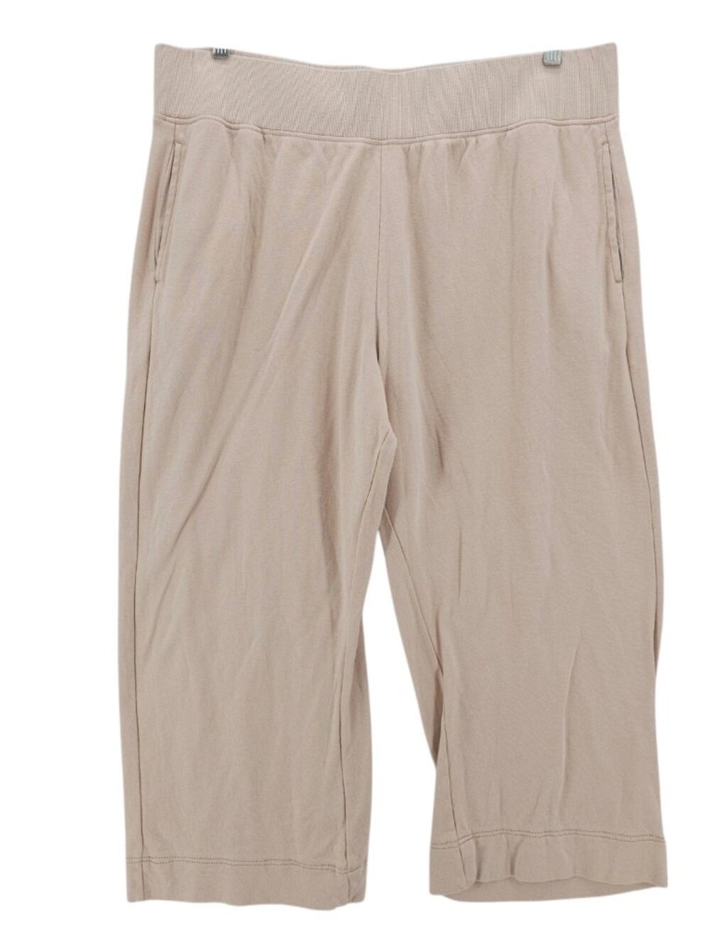 PACT Women's Cropped Sweatpants Wide Leg Beige Organic Cotton Size XXL